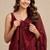 Designer satin saree with elegant coffee bead butti work