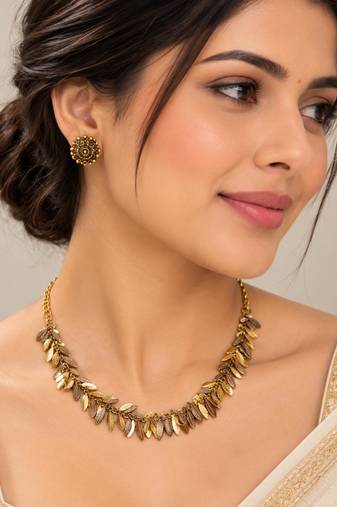 Gold-plated traditional necklace set