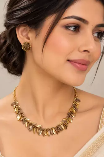 Gold-plated traditional necklace set