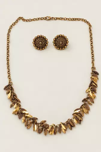 Gold-plated traditional necklace set