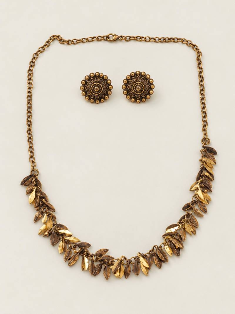 Gold-plated traditional necklace set