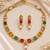 Multicolor gold-plated festive necklace set