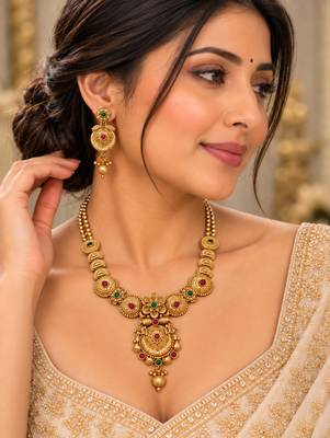 Multicolor gold-plated occasion necklace set 1