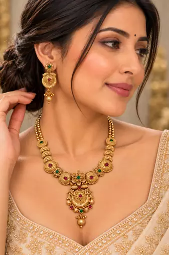 Multicolor gold-plated occasion necklace set