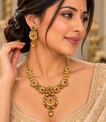 Multicolor gold-plated occasion necklace set