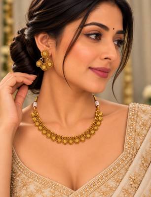Classic gold-plated traditional necklace set 1