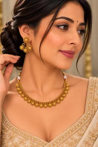 Classic gold-plated traditional necklace set