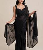 Premium satin saree with designer floral bead work blouse