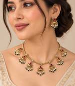 Ruby gold-plated traditional necklace set