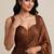 Designer satin saree with floral embellished blouse