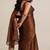 Designer satin saree with floral embellished blouse