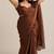 Designer satin saree with floral embellished blouse