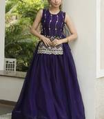 Trijal Fab Women's Shimmer Silk Embroidered Stitched Lehenga Choli Set