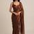 Designer satin saree with floral embellished blouse