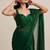 Partywear satin saree with intricate bead work blouse