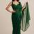 Partywear satin saree with intricate bead work blouse
