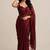 Premium satin saree with embellished floral designer blouse