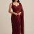 Premium satin saree with embellished floral designer blouse