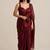 Premium satin saree with embellished floral designer blouse