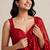 Festive satin saree with floral beaded designer blouse