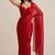 Festive satin saree with floral beaded designer blouse