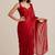 Festive satin saree with floral beaded designer blouse