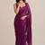 Partywear satin saree with intricate bead work blouse