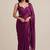 Partywear satin saree with intricate bead work blouse