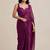 Partywear satin saree with intricate bead work blouse