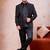 Black imported jacquard fabric 3 piece jacket jodhpuri for men