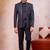Grey & black imported jacquard fabric 3 piece jacket jodhpuri for men