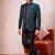 Green & black imported jacquard fabric 3 piece jacket jodhpuri for men