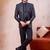 Grey & black imported jacquard fabric 3 piece jacket jodhpuri for men