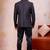 Black imported jacquard fabric 3 piece jacket jodhpuri for men