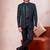 Green & black imported jacquard fabric 3 piece jacket jodhpuri for men