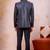 Grey & black imported jacquard fabric 3 piece jacket jodhpuri for men