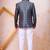Grey & black imported jacquard fabric 3 piece jacket jodhpuri for men