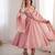 Pink roman silk blend gown set with chanderi dupatta