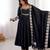 Black roman silk blend gown set with chanderi dupatta