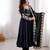 Black roman silk blend gown set with chanderi dupatta