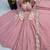 Pink roman silk blend gown set with chanderi dupatta