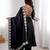 Black roman silk blend gown set with chanderi dupatta