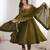 Olive green roman silk blend gown set with chanderi dupatta