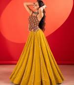 Mustard Color Beautiful Navratri Chaniya Choli With Fancy Blouse