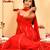 Laal leheriya anarkali kurta with wine dupatta
