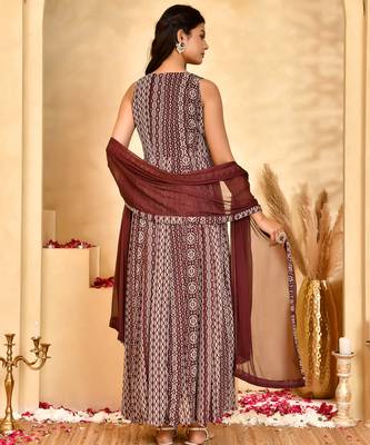 Meher georgette anarkali kurta with dupatta 2