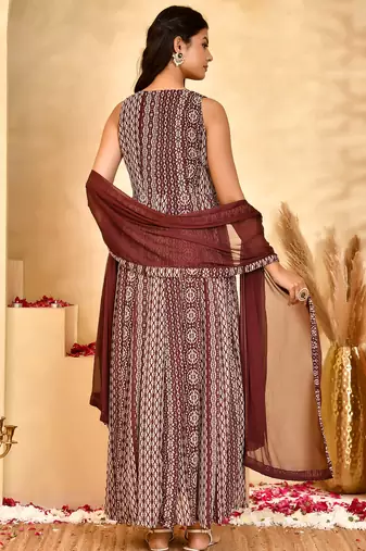 Meher georgette anarkali kurta with dupatta