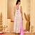 Gulabi gul floral anarkali kurta with dupatta