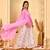 Gulabi gul floral anarkali kurta with dupatta