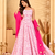 Gulab pink floral anarkali kurta with dupatta